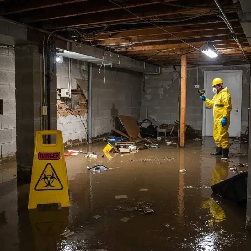 Flooded Basement Electrical Hazard in Calhoun County, AL Property